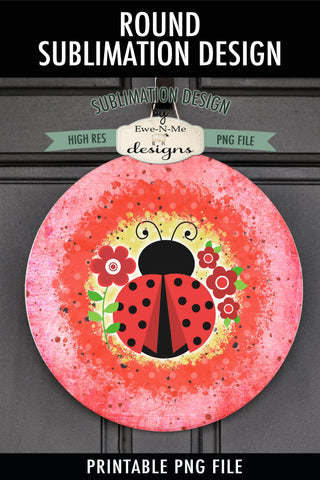 Bright Ladybug Wind Spinner Sublimation Design Sublimation Ewe-N-Me Designs 