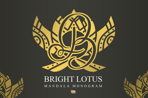 Bright Lotus Mandala Monogram Font Dm Letter Studio 