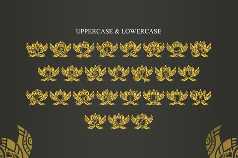 Bright Lotus Mandala Monogram Font Dm Letter Studio 