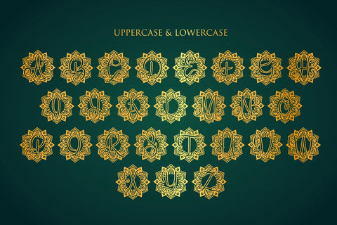 Bright Mandala Monogram Font Dm Letter Studio 