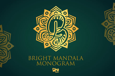 Bright Mandala Monogram Font Dm Letter Studio 