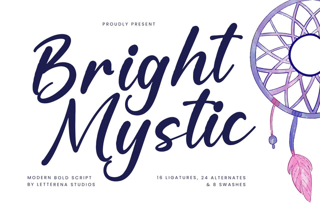 Bright Mystic - Modern Bold Script Font Letterena Studios 