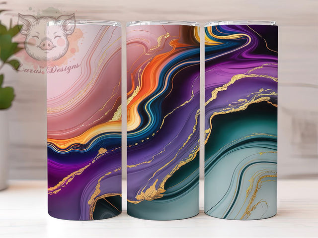 Bright Neon Rainbow Marble Tumbler, Vibrant Rainbow Wrap, 20oz Tumbler Sublimation, Bright Psychedelic Design, Electric Color Tumbler, Trippy Marble Wrap, Rainbow Glow Sublimation Sublimation Lara' s Designs 