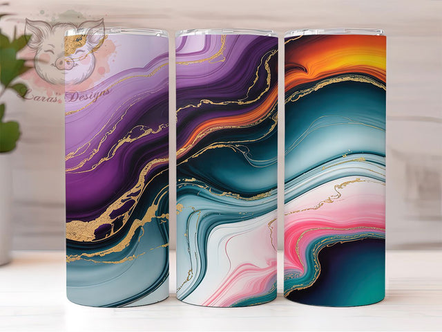 Bright Neon Rainbow Marble Tumbler, Vibrant Rainbow Wrap, 20oz Tumbler Sublimation, Bright Psychedelic Design, Electric Color Tumbler, Trippy Marble Wrap, Rainbow Glow Sublimation Sublimation Lara' s Designs 