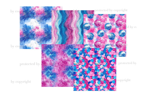 Bright New Year Digital Paper | Celebration Seamless Pattern Digital Pattern GlamArtZhanna 