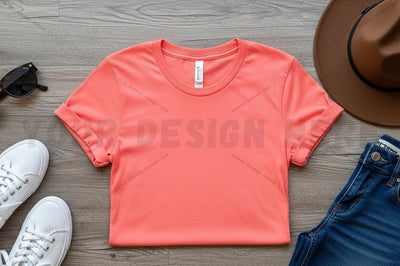 Bright orange crop t-shirt mockup Mock Up Photo Regulrcrative 