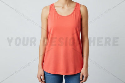 Bright orange women's tank top Mock Up Photo Regulrcrative 