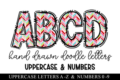 Bright Pastel Herringbone Pattern Doodle Letter Alphabet Sublimation BijouBay 