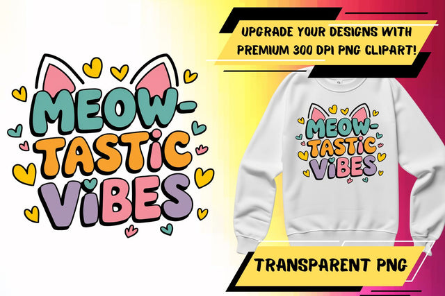 Bright PNG files, tailored for sublimation crafts , Cat Quote Sublimation HoodArtCraft 