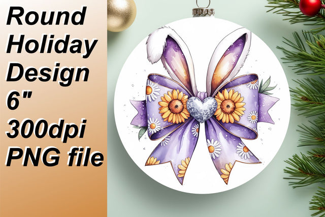 Bright round designs for delightful keychains, unleash your creativity., Easter Bunny Sublimation HoodArtCraft 