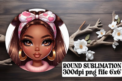 Bright round designs for keychains, ready for sublimation! , Love Girl Sublimation afrosvg 