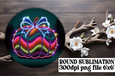Bright round designs for keychains, ready for sublimation! , Neon Fall Sublimation afrosvg 