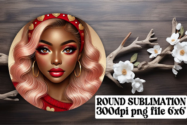 Bright round designs, perfect for sublimation keychain projects! , Love Girl Sublimation afrosvg 