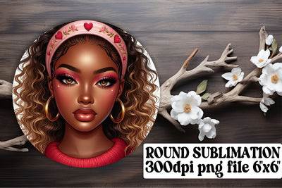 Bright round PNGs for custom keychain designs, sublimation-ready! , Love Girl Sublimation afrosvg 