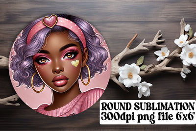 Bright round PNGs for keychains, ideal for sublimation! , Love Girl Sublimation afrosvg 
