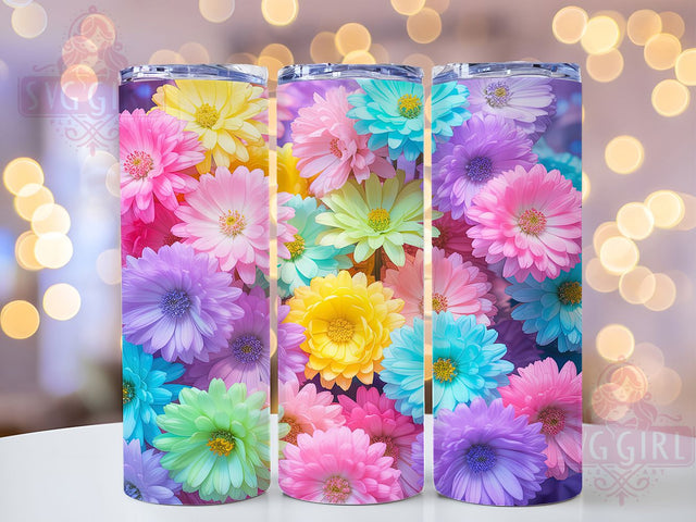 Bright Spring Floral Tumbler, Floral Spring Pattern, Bright Spring Design, 20Oz Sublimation Wrap, Pastel Flower Art, Spring Bloom Texture, Tumbler Sublimation Sublimation SvggirlplusArt 