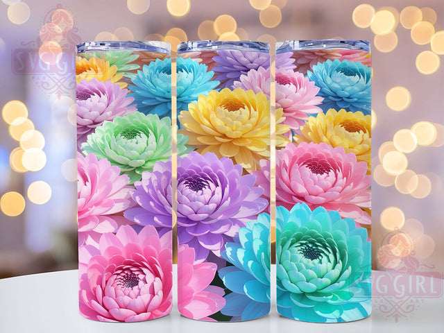 Bright Spring Floral Tumbler, Floral Spring Pattern, Bright Spring Design, 20Oz Sublimation Wrap, Pastel Flower Art, Spring Bloom Texture, Tumbler Sublimation Sublimation SvggirlplusArt 