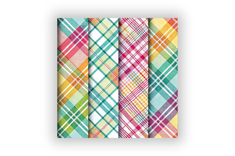 Bright Summer Plaid Digital Paper, Seamless Multicolor Pattern Bundle, Printable Scrapbook Paper, Vibrant Tartan Design Collection Digital Pattern FloridPrintables 