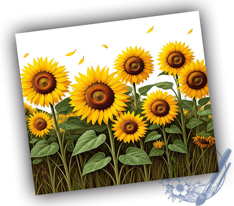 Bright Sunflower Digital Floral 20oz Tumbler, Digital Floral Design, Sublimation Tumbler, 20oz Tumbler, Flower Drinkware, Summer Gift, Bright Sunflower Decor Sublimation ToriDesigns 