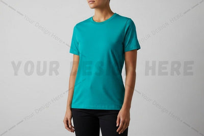 Bright turquoise t-shirt mockup design Mock Up Photo Regulrcrative 