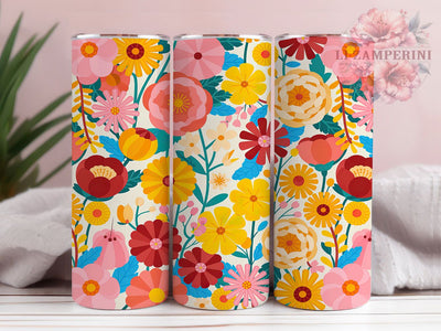 Bright Watercolor Wildflower Tumbler, Watercolor Floral Pattern, Colorful Blossom Design, 20Oz Sublimation Wrap, Artistic Flower Art, Vibrant Nature Texture, Tumbler Sublimation Sublimation Li Zamperini 