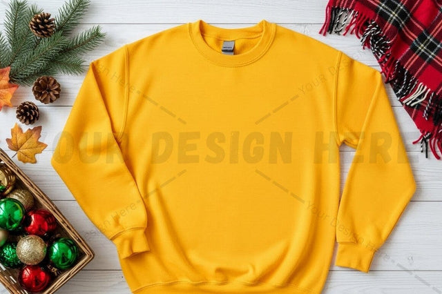 Bright yellow long sleeve t-shirt mockup Mock Up Photo Designangry 