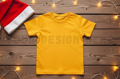 Bright yellow t-shirt christmas design Mock Up Photo Designangry 