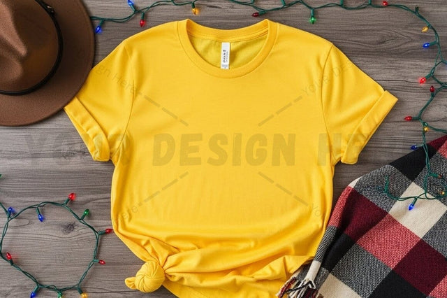 Bright yellow t-shirt mockup design Mock Up Photo Designangry 