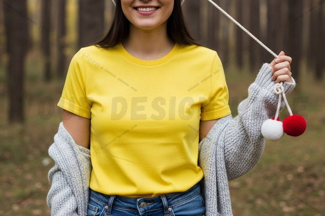 Bright yellow t-shirt mockup design Mock Up Photo Designangry 