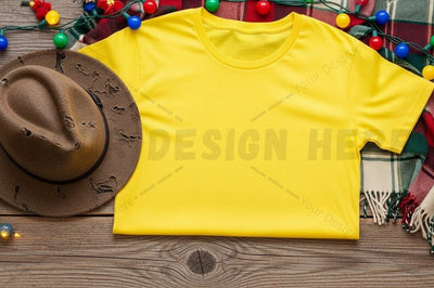 Bright yellow t-shirt mockup design Mock Up Photo Designangry 