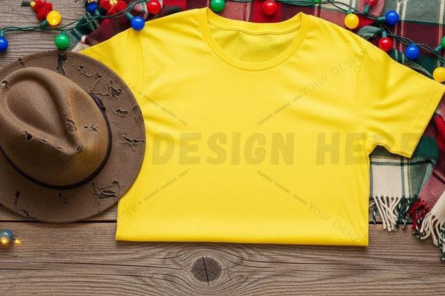 Bright yellow t-shirt mockup design Mock Up Photo Designangry 