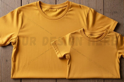 Bright yellow t-shirt mockup design Mock Up Photo Regulrcrative 