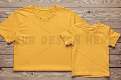 Bright yellow t-shirt mockup design Mock Up Photo Regulrcrative 