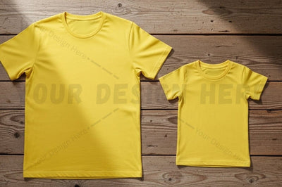 Bright yellow t-shirt mockup design Mock Up Photo Regulrcrative 