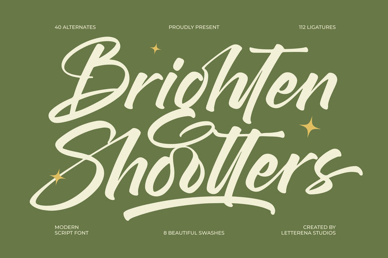 Brighten Shootters - Modern Script Font Font Letterena Studios 