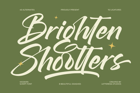 Brighten Shootters - Modern Script Font Font Letterena Studios 