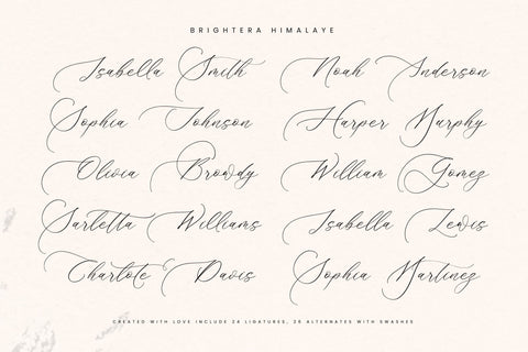 Brightera Himalaye - Beautiful Script Calligraphy Font Letterena Studios 