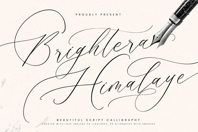 Brightera Himalaye - Beautiful Script Calligraphy Font Letterena Studios 