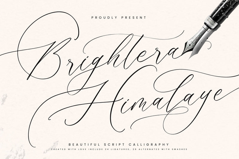 Brightera Himalaye - Beautiful Script Calligraphy - So Fontsy
