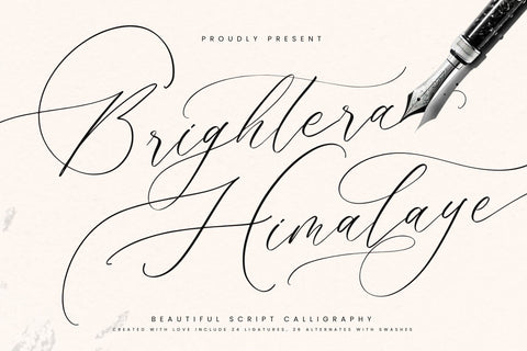Brightera Himalaye - Beautiful Script Calligraphy Font Letterena Studios 