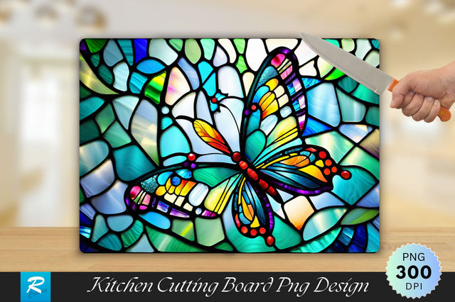 Brightly Colored Butterfly Cutting Board Sublimation Regulrcrative 