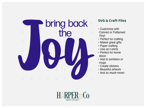 Bring Back the Joy SVG bundle, Kamala, Comma-La, political, vote, democracy SVG HarperNCo 