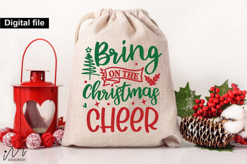 Bring on the Christmas Cheer SVG – Funny Wine Bag Design SVG Isabella Machell 
