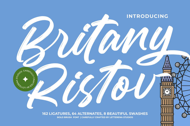 Britany Ristov - Bold Brush Font Font Letterena Studios 