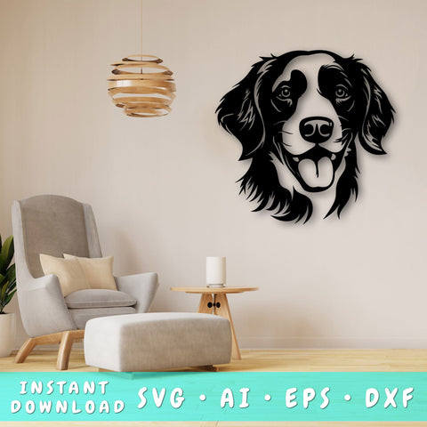 Brittany Laser SVG Cut File, Brittany Spaniel Glowforge File, Brittany DXF, Brittany Wall Art SVG SVG HappyDesignStudio 