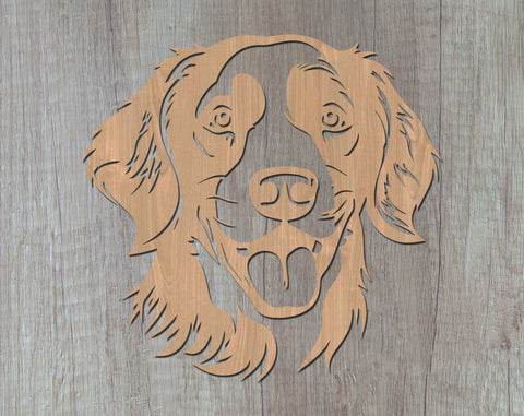 Brittany Laser SVG Cut File, Brittany Spaniel Glowforge File, Brittany DXF, Brittany Wall Art SVG SVG HappyDesignStudio 