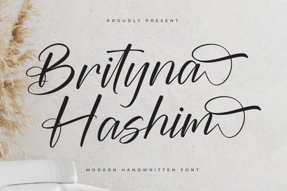 Brityna Hashim - Monoline Handwritten Font Font Letterena Studios 
