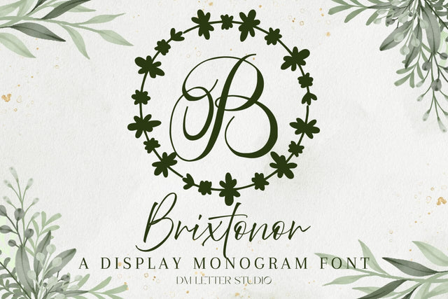 Brixtonor Monogram Font Font Dm Letter Studio 