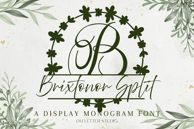 Brixtonor Split Monogram Font Font Dm Letter Studio 