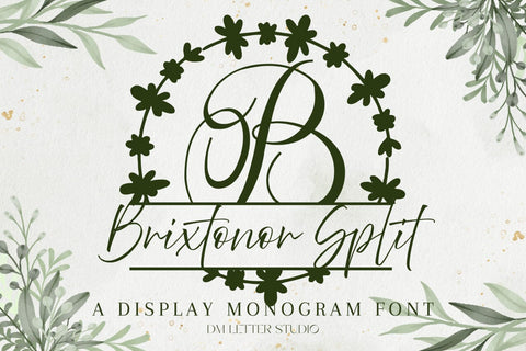 Brixtonor Split Monogram Font Font Dm Letter Studio 